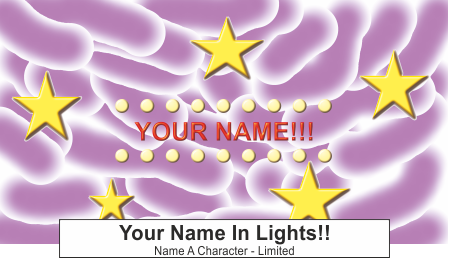 Illustrating Your Name In Lights reward. Give a good name to one character in the Hell World film.