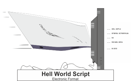 Ilustrating electronic formatted version of the Hell World draft script reward.