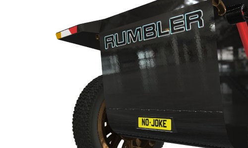 Rumbler supercar for all playboy billionaires, rear wing detail