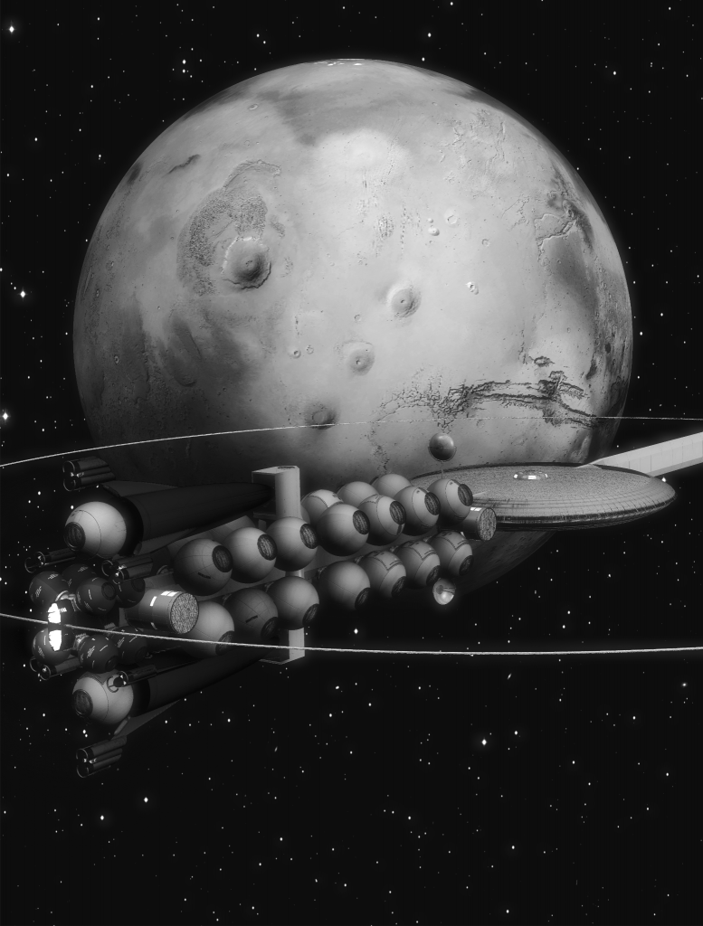 SpringShip interplanetary exploration spaceship design, version three.